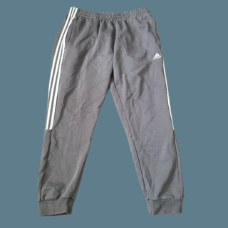 Adidas Gris 3 Rayas Puños Bolsillos Mezcla Algodón Talla UK XL