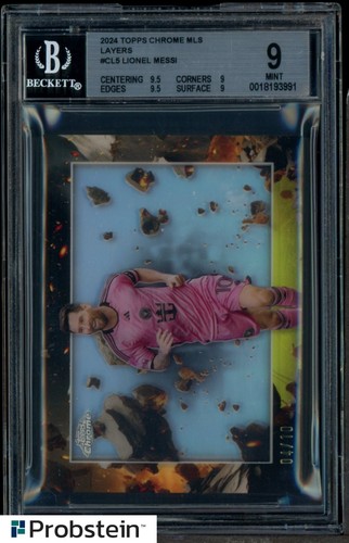 2024 Topps Chrome MLS Soccer Layers Black #CL5 Lionel Messi SSP 4/10 BGS 9 MINT