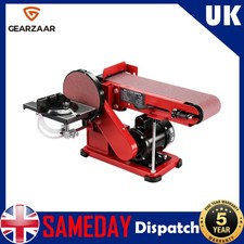 Electric Bench Belt & Disc Sander Motor Cast Base Linisher w/ Cast Base 2 in1