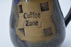 Studio Art Pottery Blue Brown Coffee Zone Mug Signed Sony 16 oz Thumb Rest — photo 8