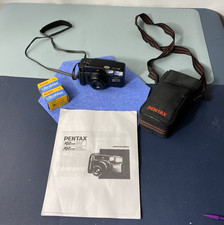 Pentax IQZoom 900 35mm Film Camera Black Auto Focus 2 film New case