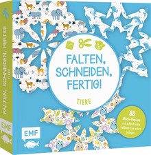 Bastelblock Tiere 88 Motiv-Papiere Falt- & Schnittlinien 16 Modelle DIY Papier