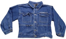 Rocawear Denim Trucker Jacket Boys L 14/16 Blue Jean Y2K Hip Hop Streetwear Logo