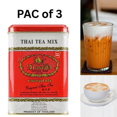 ChaTraMue Original Thai Red Tea 3 x 50 Tea Bags in Tin ((150 bags)) Thai Tea