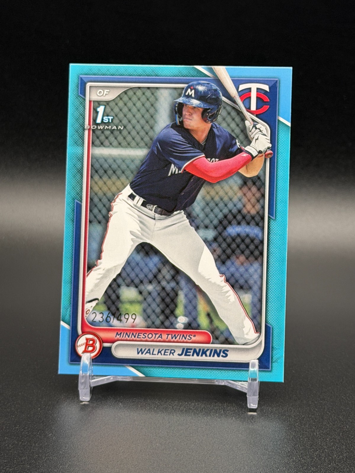 2024 Bowman - Prospects Sky Blue Border #BP-43 Walker Jenkins 236/499 Twins