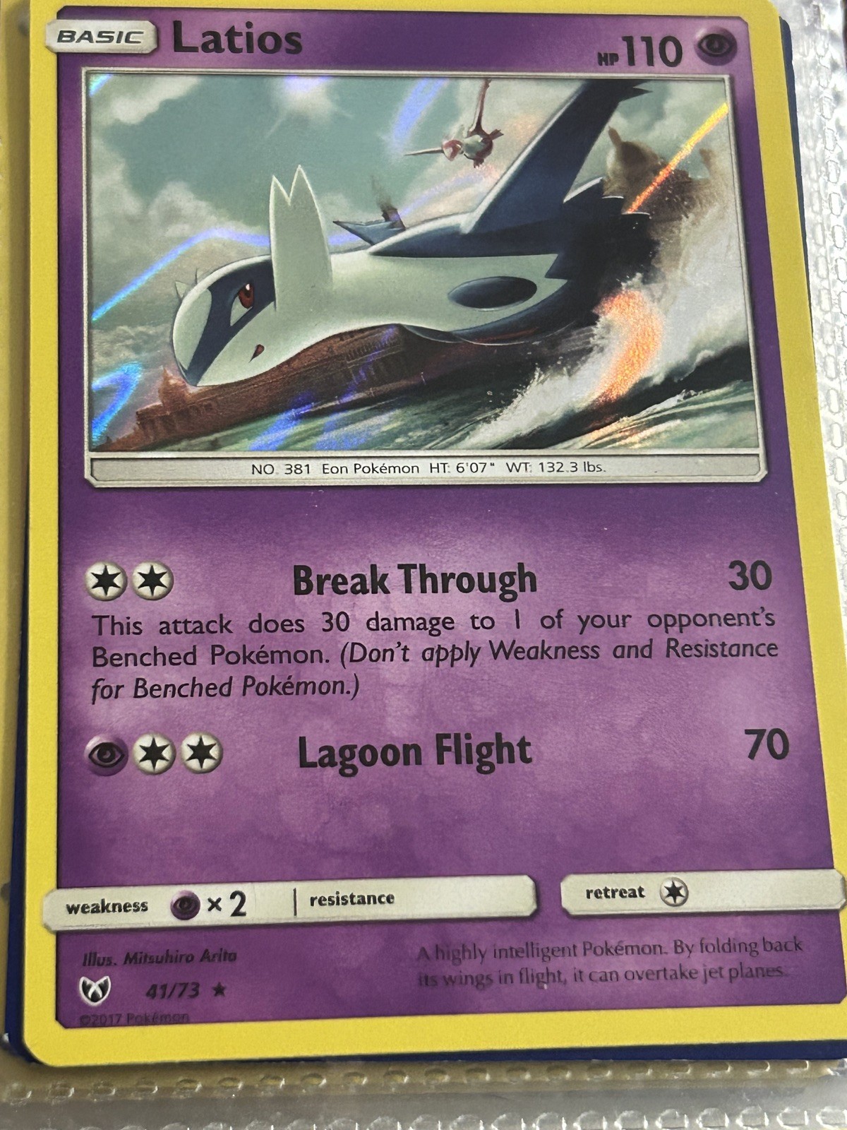 Pokemon TCG - Latios 41/73 SM Shining Legends Holo Rare Card 2017 Near Mint
