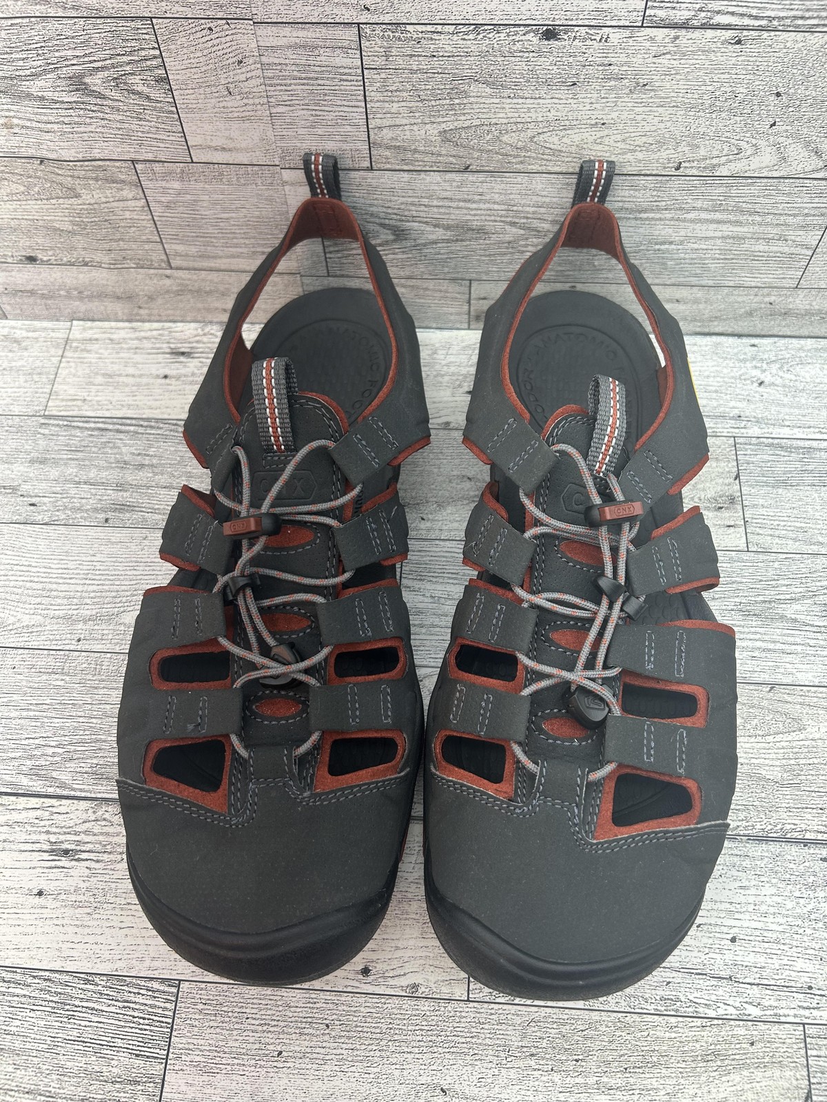 Scarpe Keen donna tg 11 grigio rosso sandali acqua escursionismo outdoor punta chiusa 1008809