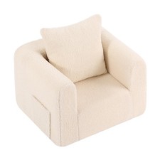 Kids Sofa with Pillow, Cozy Toddler Chair Soft Foam Seat for Reading, Childre...