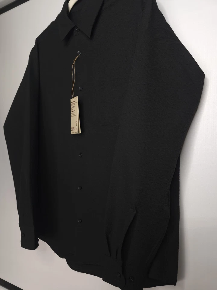 sz M. Muji длинным рукавом, на пуговицах дышащий seersucker рубашка, бриз материя - Изображение 4 из 4