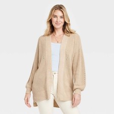 Universal Thread Women's Open-Front Cardigan in Tan, Small