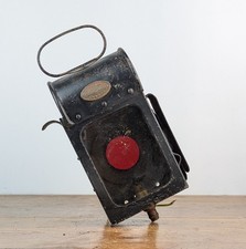 Vintage John Phillips Lamp Co Light of London Railway Carriage Lantern Red Glass