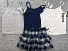 Art Class Girls Youth Large 10/12 Cami Tank Top & Ruffle Skirt 4pc Set