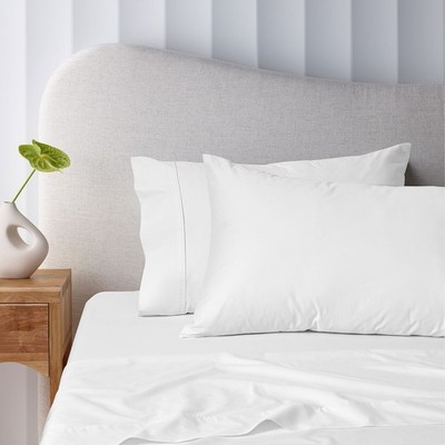 400TC White Bamboo Cotton Sheet Set 40cm Wall by Accessorize
