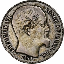 [#1047784] Danish West Indies, Frederik VII, 20 Cents, 1859, Copenhagen, Silver,