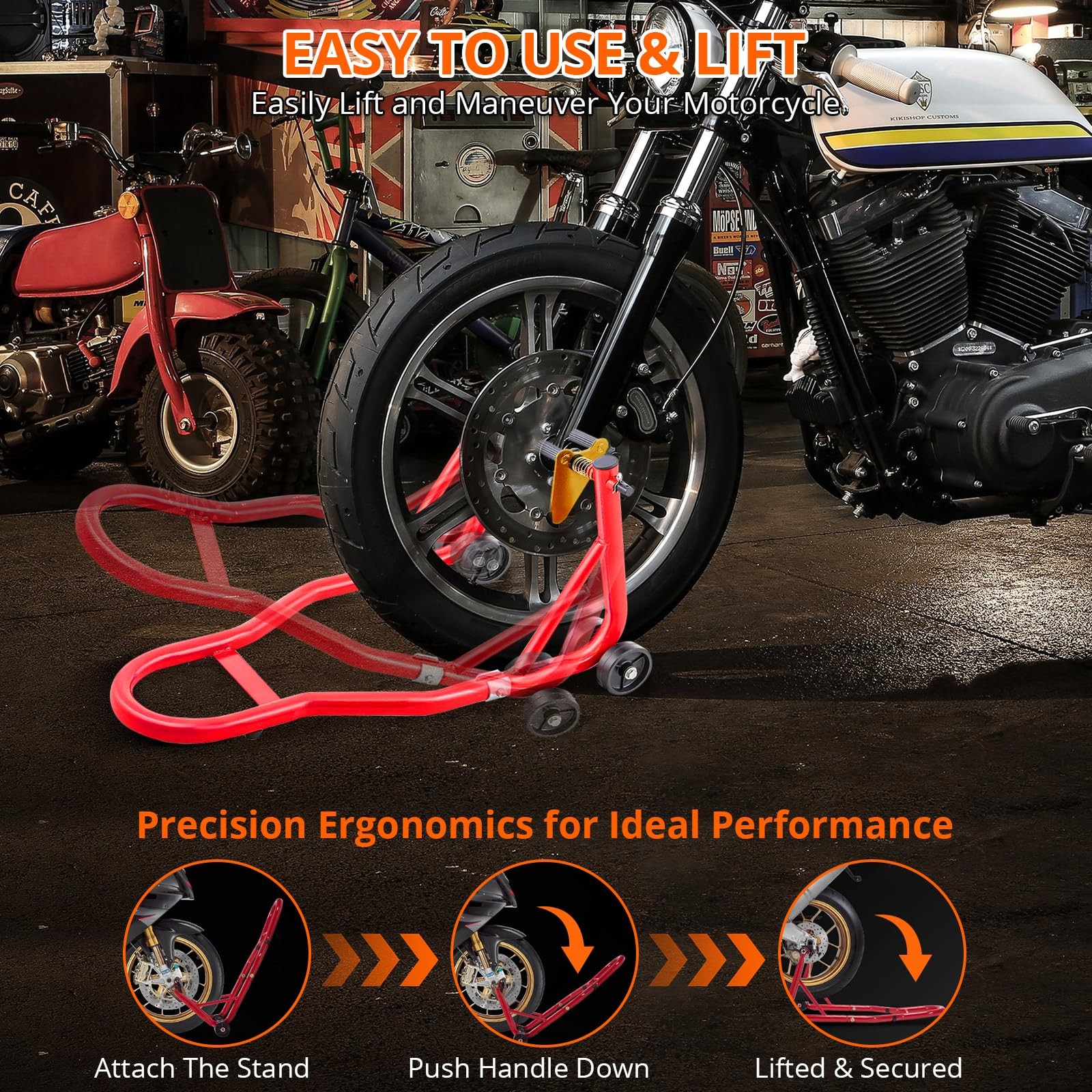  Motorcycle Stand Lift - 900lbs Front & Rear Combo Universal Motorcycle Stands