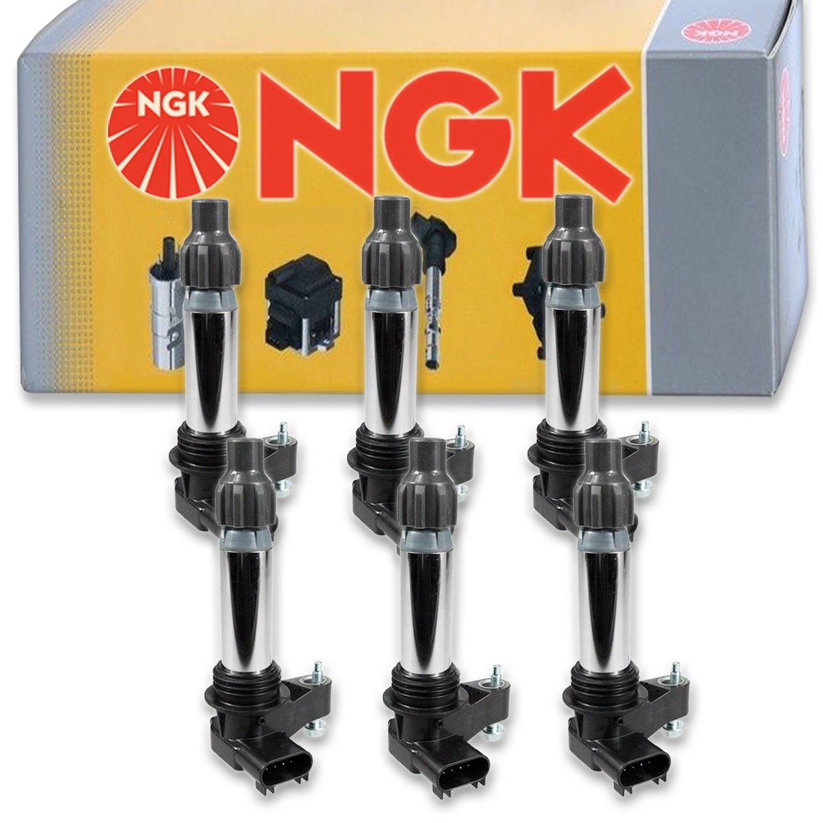 6 pcs NGK Ignition Coil for 2007-2010 Saturn Outlook 3.6L V6 - Spark Plug oa