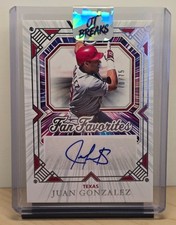 2025 Panini Boys of Summer #1 Juan Gonzalez Fan Favorites Auto 70/75 Rangers