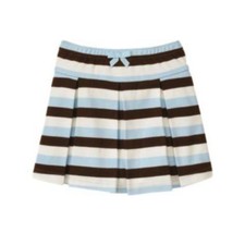 NEW Gymboree Skirt 5 girls best friend stripe skort pleated blue brown white Fun