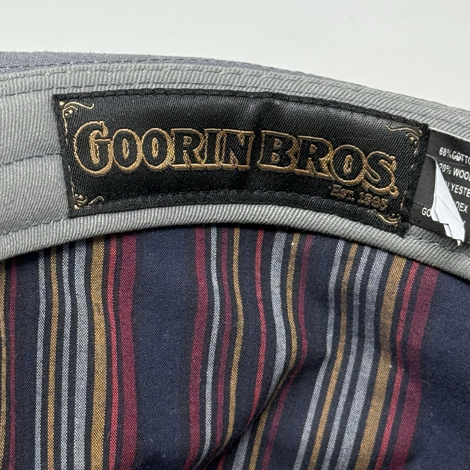 Goorin Bros Multi Blend Grey Fedora Hat Classic Band Size S Pin Striped Lining image 7