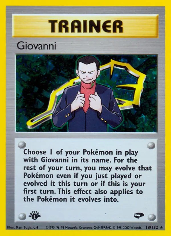 Giovanni - 18/132 - Pokemon Gym Challenge 1st Edition Holo Rare Card WOTC NM