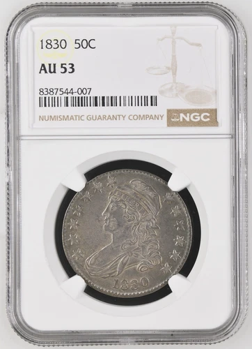 1830 Capped Bust Half Dollar NGC AU-53 Small O
