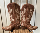 Corral Women's Honey Cortez Boots w/Ivory Embroidered Fleur De Lis R1974 Size 6M — photo 4