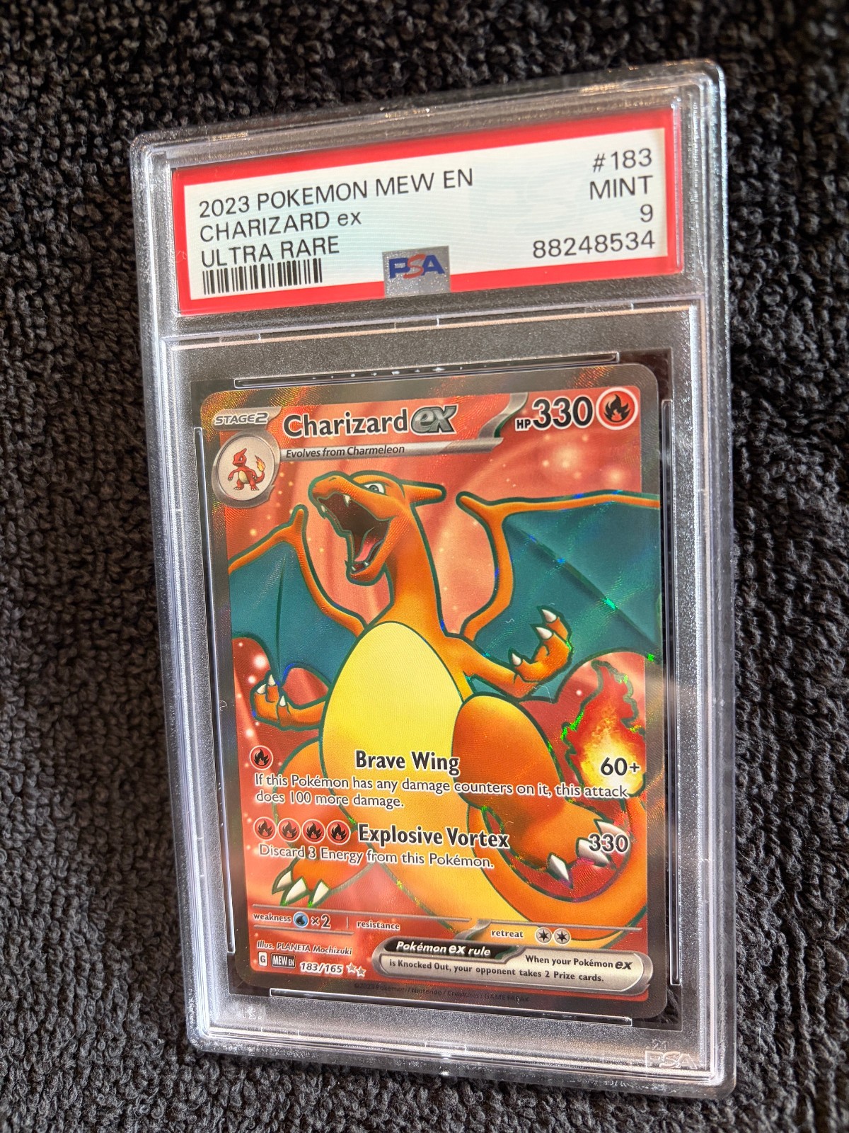 2023 Pokemon MEW EN 183 FULL ART Charizard EX MINT 9 PSA88248534 Authentic view 2