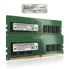 Micron 32GB Kit 2x16GB DDR4 2133MHz PC4-2133P UDIMM Desktop Ram MTA16ATF2G64AZ