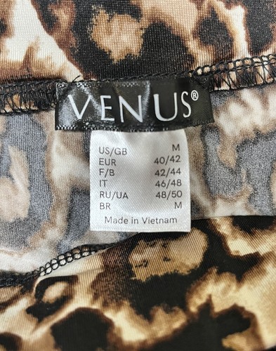 Venus Leopard Print with Black Lace Bell Bottom Pants Women's Size Medium New - Picture 7 of 10