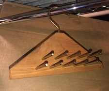 Vintage Hanging Cedar  Brass 20 Peg Scarf/Belt/Tie Rack Closet Organizer