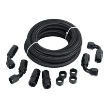 Lencool Racing 10AN Fuel Line Hose Braided Nylon Fuel Hose Fitting Kit CPE 10FT