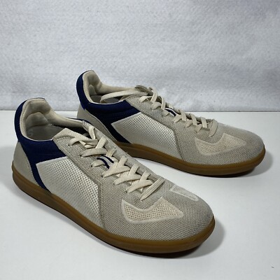 Rothy s Lace Up Sneakers Men s 8.5 Off White / Blue Mesh Shoes Lace Up