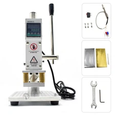 220V Leather Hot Foil Stamping Machine 5*7CM Card Embossing Bronzing Stamper New