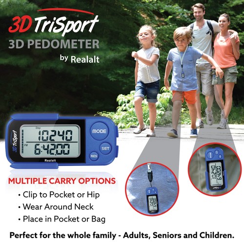 3DTriSport Contapassi 3D da passeggio di qualità suprema di Realalt con clip e cinturino - Foto 42 di 46