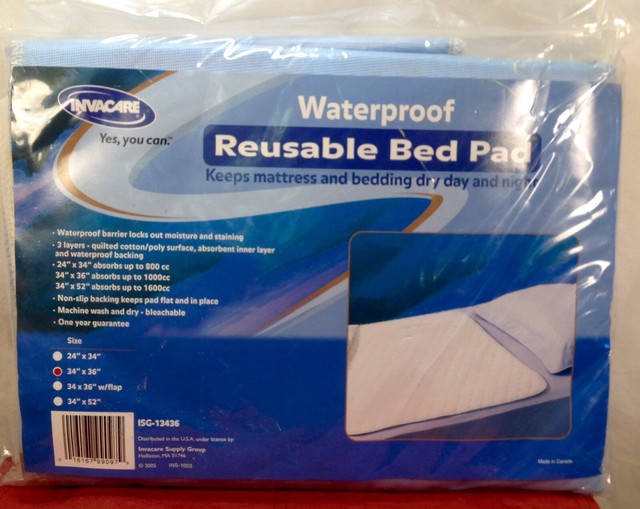 INVACARE Waterproof Reusable Bed Pad 34" x 36" eBay