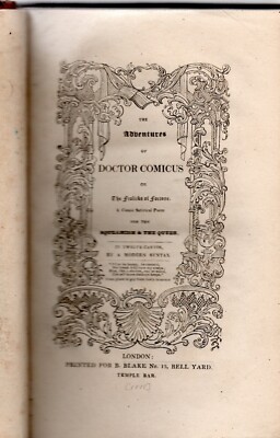 The Adventures of Doctor Comicus, or The Frolicks of Fortune, by A Modern Syntax