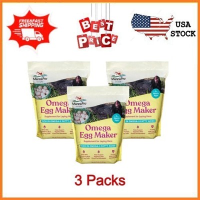 Manna Pro Omega Egg Maker, Supplement for Laying Hens - 3 Bag - 5 lbs.