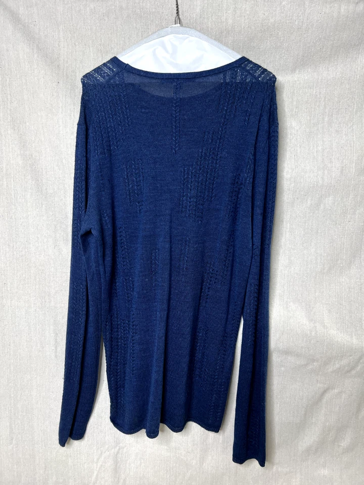 Suéter Cuello Redondo Colección John Varvatos Para Hombre, Talla Grande - Azul, Nuevo Con Etiquetas Foto 2 de 4