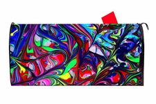 Abstract 2 Vinyl Magnetic Mailbox Cover Made in the USA