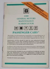 GM 1988 General Motors Maintenance Schedule for Passenger Cars 14102764-A