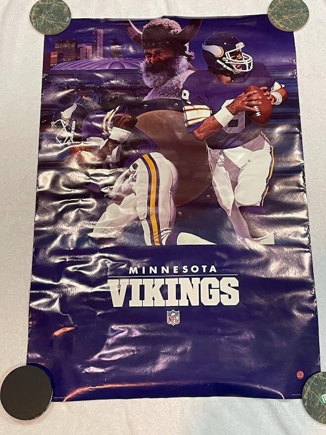 RARE Minnesota Vikings 1986 NFL Properties 24x36 Inch Poster