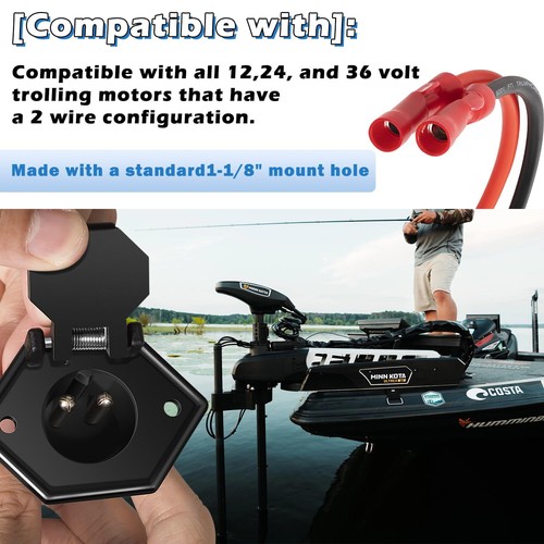 8M4000954 Trolling Motor Power Receptacle for 2-Prong 12-24-36V Trolling Motors - Picture 4 of 7