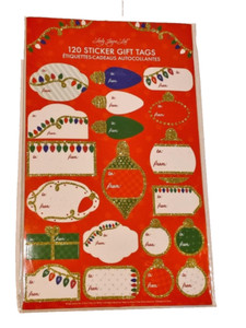Lady Jayne Punch Studio 22411 Christmas Lights & Ornaments 120 Sticker Gift Tags