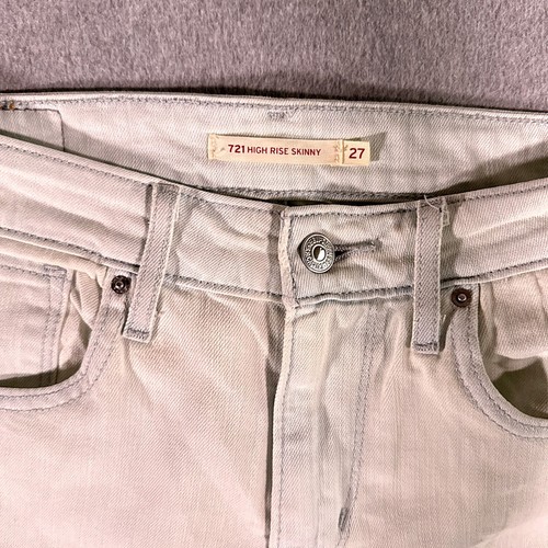 Levi's 721 Womens Jeans Light Blue Tag Size 27 (28x31) High Rise Skinny Stretch - Picture 10 of 14