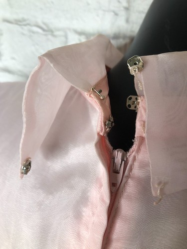 Vtg ‘60s Women's Emma Domb PRARIE Pink Chiffon Long Party Dress - Picture 4 of 12