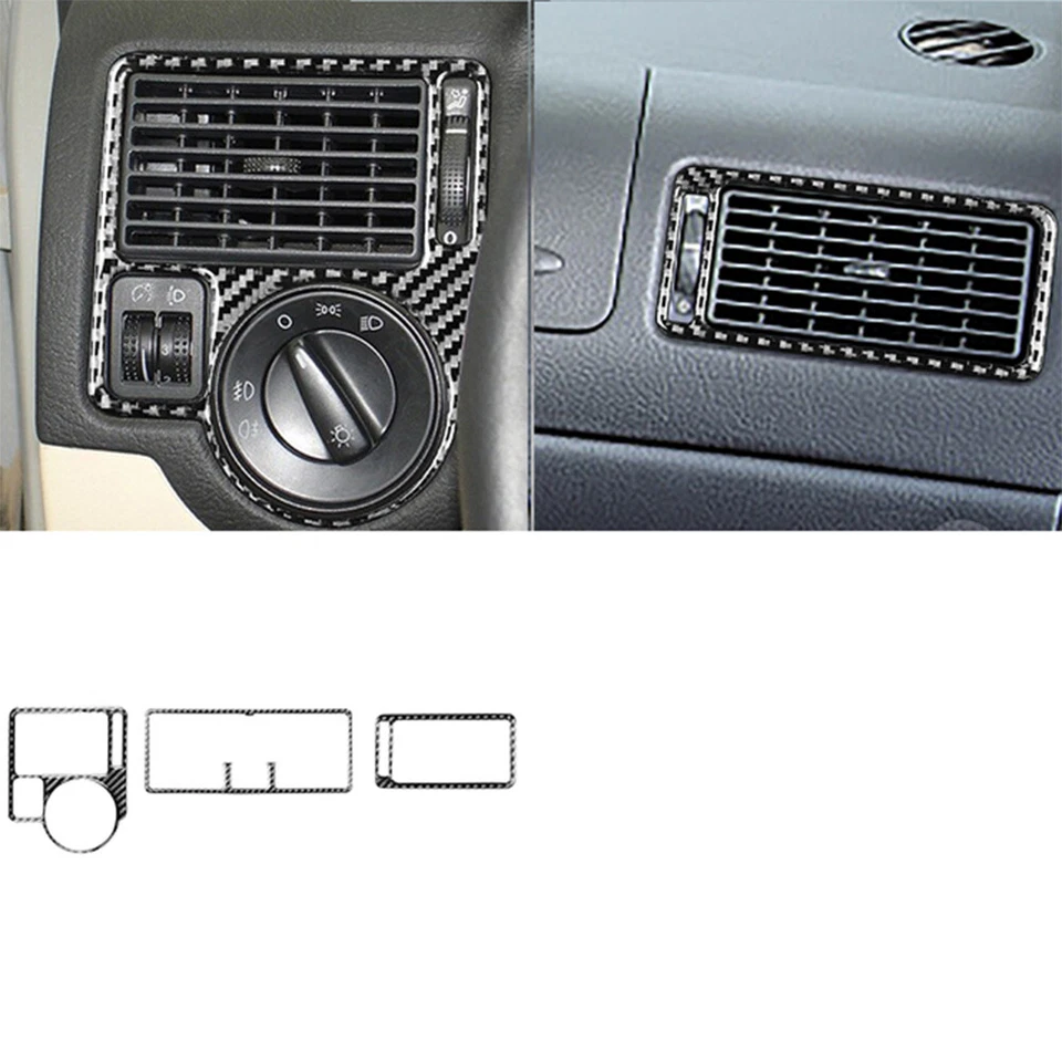 Juego completo de molduras interiores de fibra de carbono de 24 piezas para VW Golf MK4 Jetta R32 GTI 99-04 Foto 2 de 4