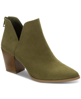 Sun + Stone Elizaa Womens Ankle Boot Olive Micro US 8