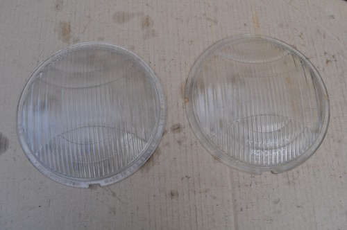 Vintage depress beam C M Hall Headlamp pair of curved lenses part # 13464