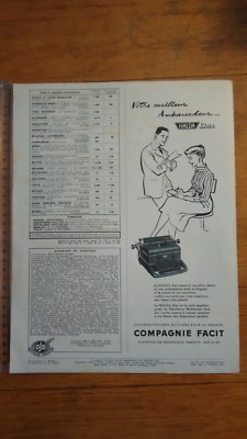 OLD ADVERTISEMENT PUB ADVERT - COMPANY FACIT VARIOUS BACKS