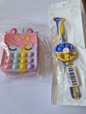 Fun Pop It Rainbow Unicorn Purse And Pop It Spinner Strap [B4]